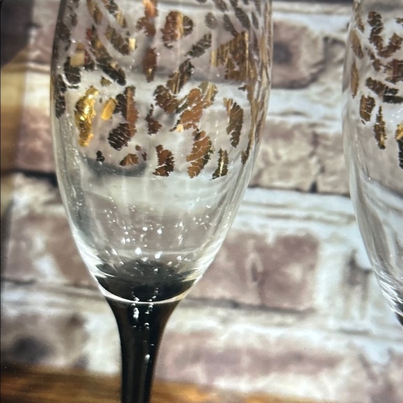 Vintage 1994 Jackie Collin’s Gold and Black Champagne Flute Set - Picture 7 of 16